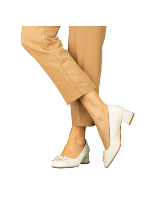 Παπούτσια, Γυναικείες Γόβες λευκά από οικολογικό δέρμα Assma - Kalapod.gr